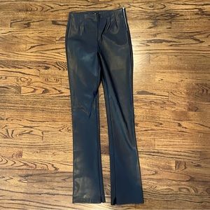 Zara black faux leather pants with size L
